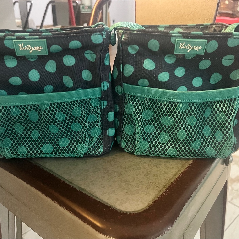 Thirty-One Little Carry-All Caddy polka dot pattern.